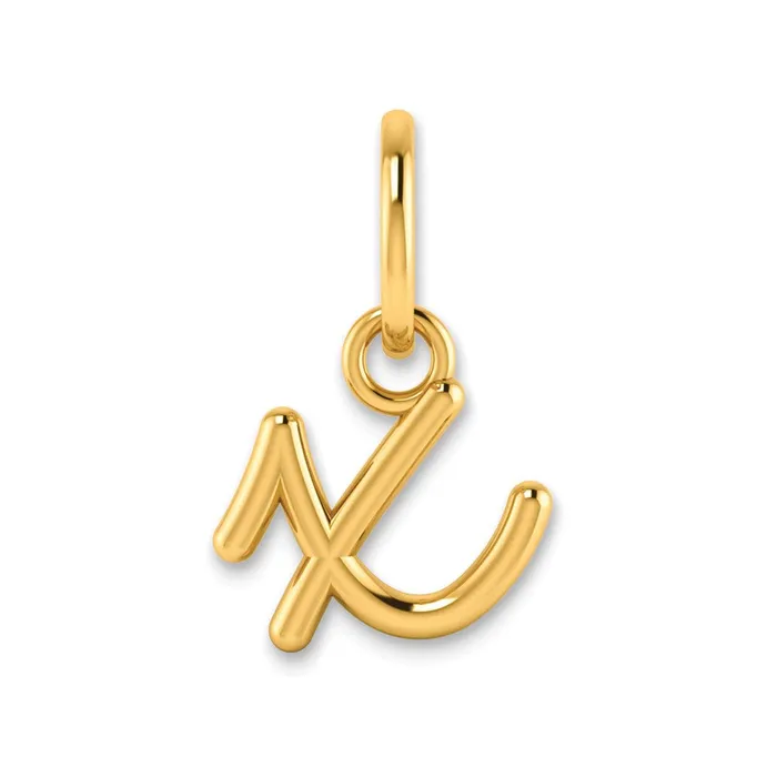 14k Yellow Gold Lower case Letter X Initial Charm TreasureFineJewelers Charm Necklaces 14k Yellow Gold Lower case Letter X Initial Charm TreasureFineJewelers Charm Necklaces