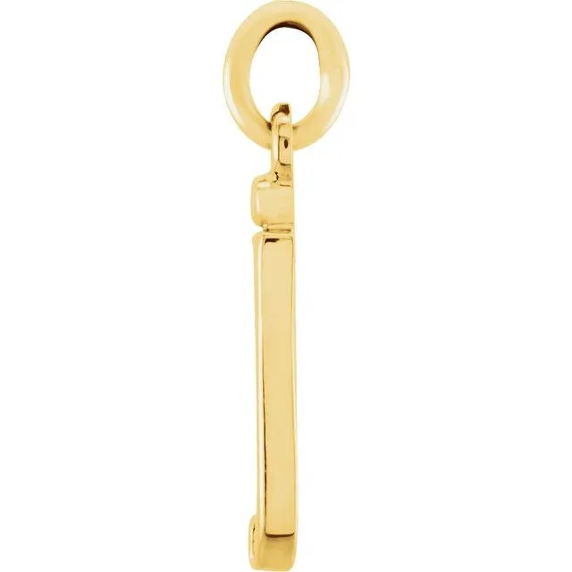14K Yellow Gold Lowercase Initial J Pendant TreasureFineJewelers Necklaces
