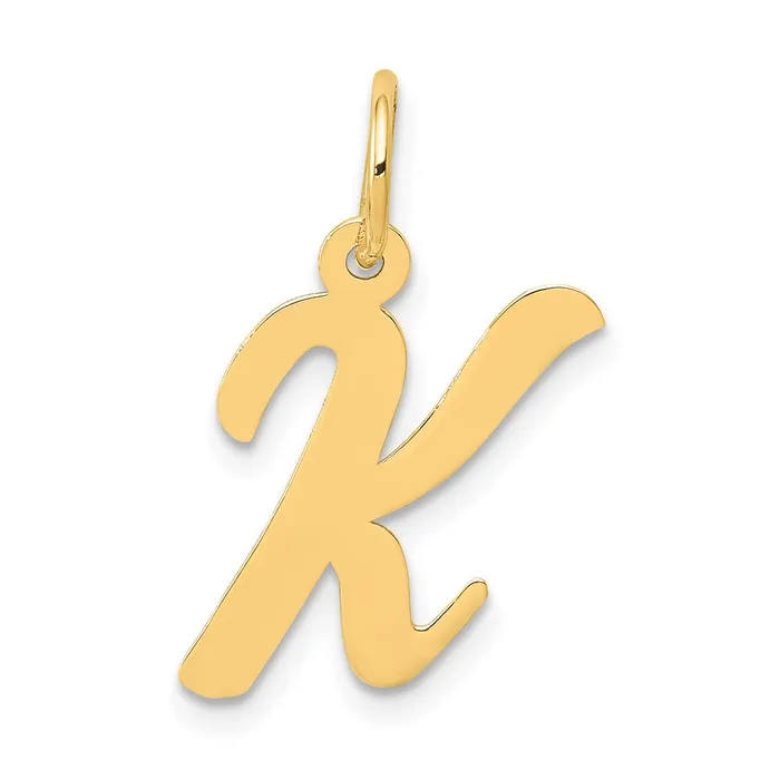 14k Yellow Gold Medium Script Letter K Initial Charm TreasureFineJewelers Charm Necklaces 14k Yellow Gold Medium Script Letter K Initial Charm TreasureFineJewelers Charm Necklaces