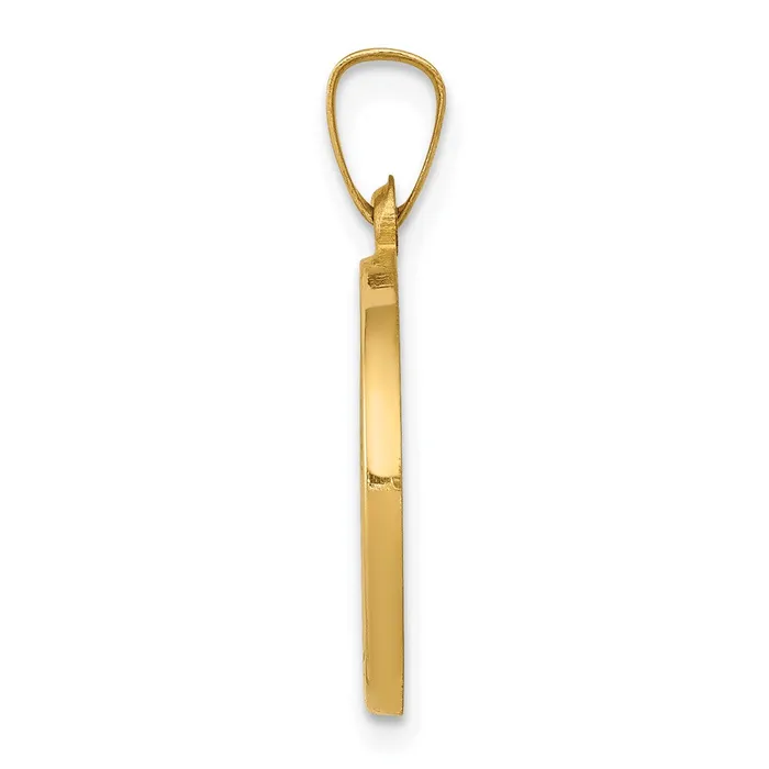 14k Yellow Gold Polished and Satin St John Baptist Medal Hollow Pendant TreasureFineJewelers Necklaces