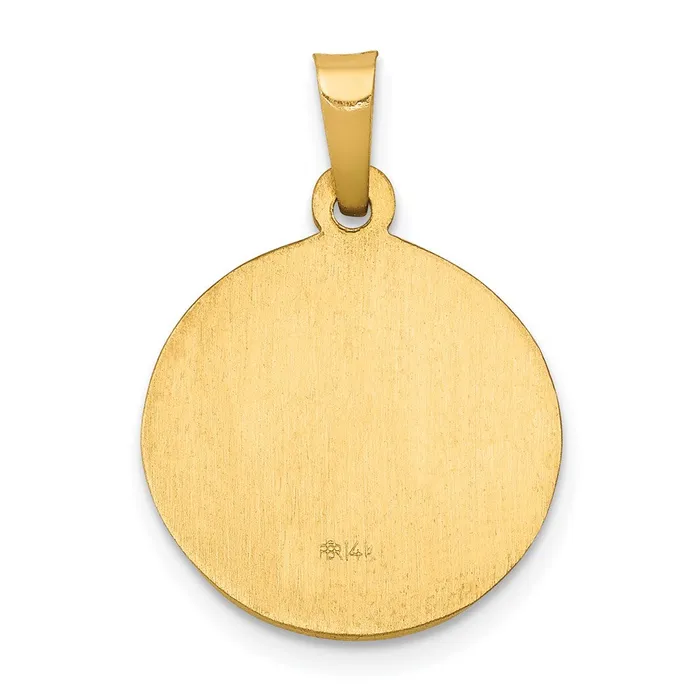 14k Yellow Gold Polished and Satin St John Baptist Medal Hollow Pendant TreasureFineJewelers Necklaces