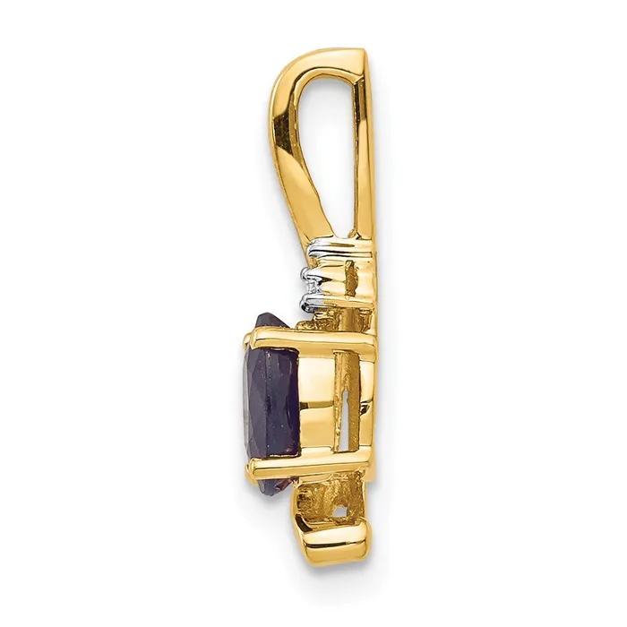 14k Yellow Gold Sapphire and Diamond Pendant TreasureFineJewelers Necklaces