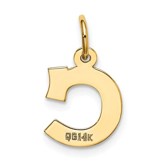 14k Yellow Gold Small Block Letter C Initial Charm TreasureFineJewelers Charm Necklaces