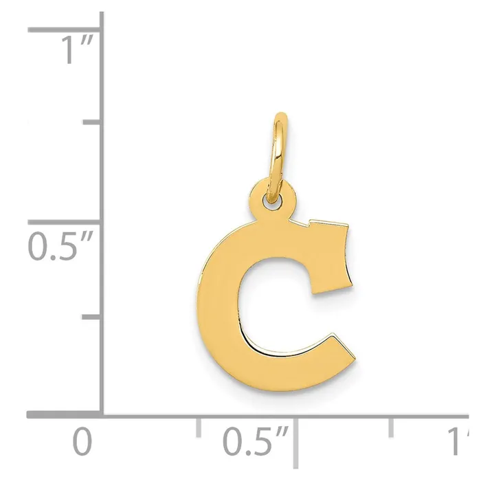 14k Yellow Gold Small Block Letter C Initial Charm TreasureFineJewelers Charm Necklaces