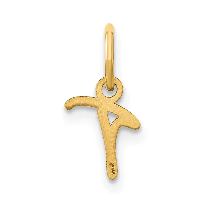 14k Yellow Gold Upper case Letter T Initial Charm TreasureFineJewelers Charm Necklaces