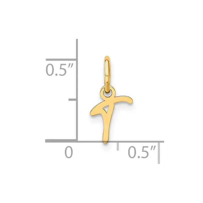 14k Yellow Gold Upper case Letter T Initial Charm TreasureFineJewelers Charm Necklaces