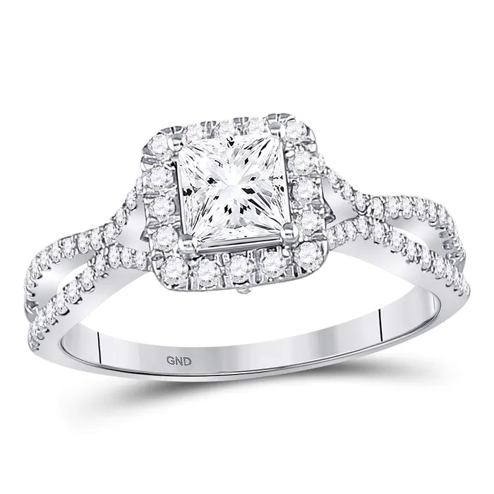 14kt white gold womens princess diamond solitaire bridal wedding engagement ring 100 cttw115841 North Arrow Shop Rings 14kt white gold womens princess diamond solitaire bridal wedding engagement ring 100 cttw115841 North Arrow Shop Rings