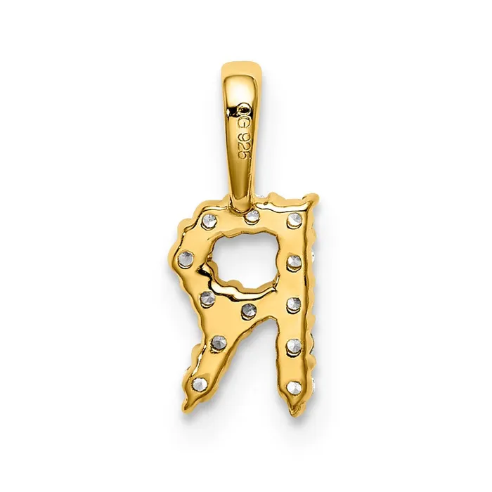 14KY Small Initial R Diamond Pendant TreasureFineJewelers Necklaces