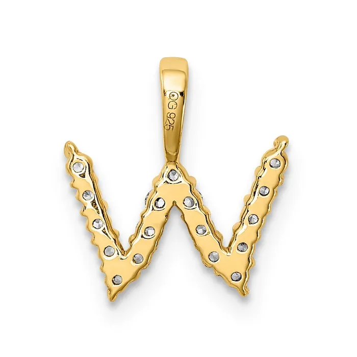 14KY Small Initial W Diamond Pendant TreasureFineJewelers Necklaces