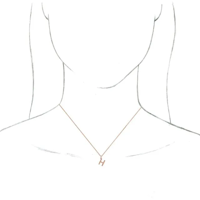18K Rose GoldPlated Sterling Silver Initial H Dangle 16 Necklace TreasureFineJewelers Necklaces