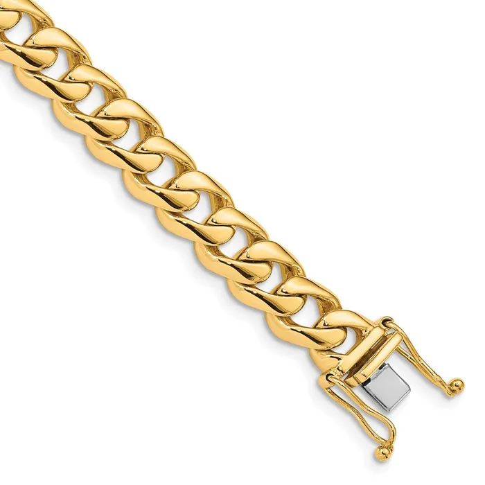 Bracelets 14K 8 inch 84mm Hand Polished Rounded Curb Link with Box Catch Clasp Bracelet TreasureFineJewelers Bracelets 14K 8 inch 84mm Hand Polished Rounded Curb Link with Box Catch Clasp Bracelet TreasureFineJewelers