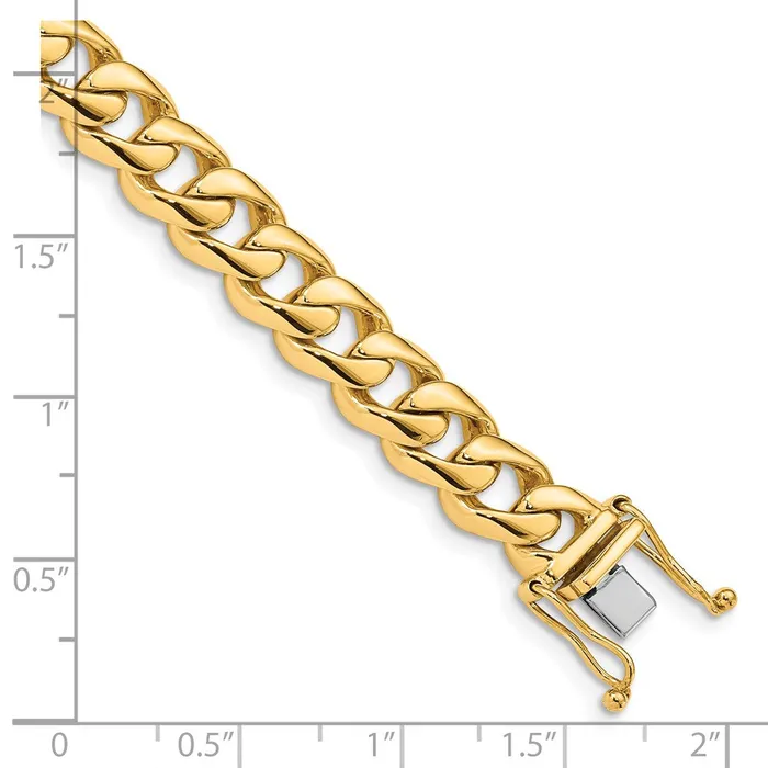 Bracelets 14K 8 inch 84mm Hand Polished Rounded Curb Link with Box Catch Clasp Bracelet TreasureFineJewelers