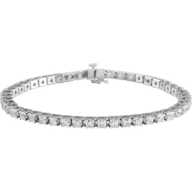 Bracelets 14K White Gold 5 CTW LabGrown Diamond Line 7 14 Bracelet TreasureFineJewelers Bracelets 14K White Gold 5 CTW LabGrown Diamond Line 7 14 Bracelet TreasureFineJewelers