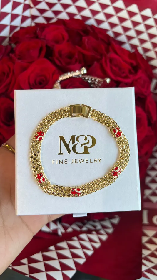 Bracelets MP Jewelry Gold Filled Lucky Red Elephant Bracelet