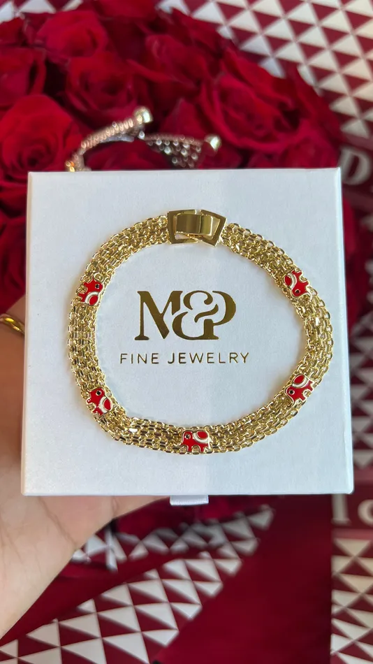 Bracelets MP Jewelry Gold Filled Lucky Red Elephant Bracelet