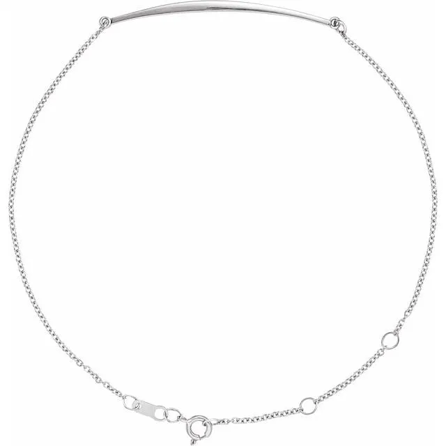 Bracelets TreasureFineJewelers 14K White Curved Bar 6 127 12 Bracelet