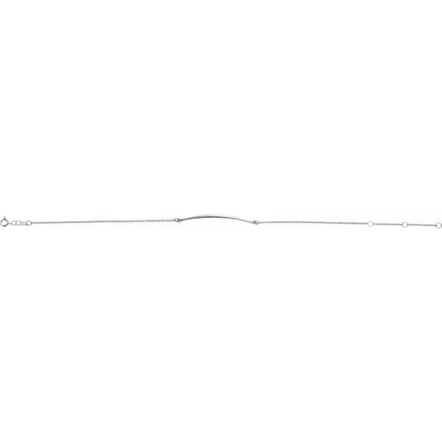 Bracelets TreasureFineJewelers 14K White Curved Bar 6 127 12 Bracelet