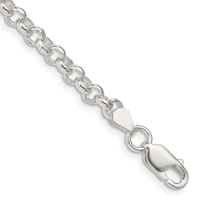 Bracelets TreasureFineJewelers Sterling Silver 475mm Rolo Bracelet