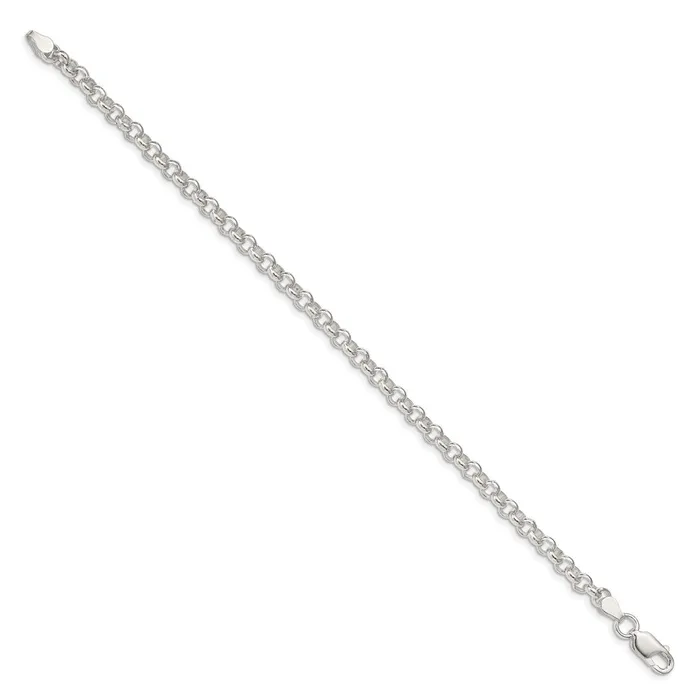 Bracelets TreasureFineJewelers Sterling Silver 475mm Rolo Bracelet