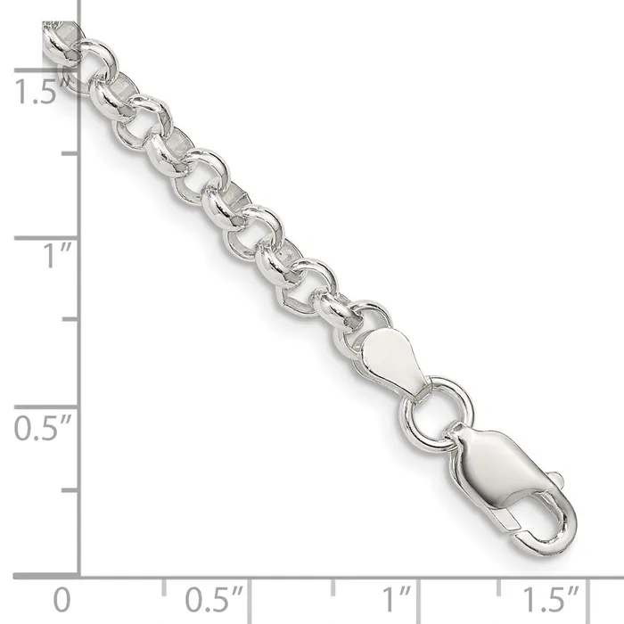 Bracelets TreasureFineJewelers Sterling Silver 475mm Rolo Bracelet