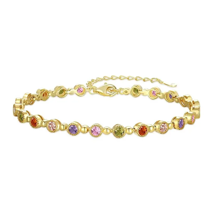 Bracelets Trendolla Jewelry S925 Sterling Silver Rainbow Tennis Bracelet