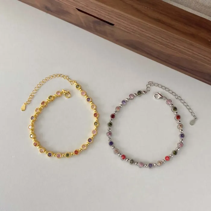 Bracelets Trendolla Jewelry S925 Sterling Silver Rainbow Tennis Bracelet