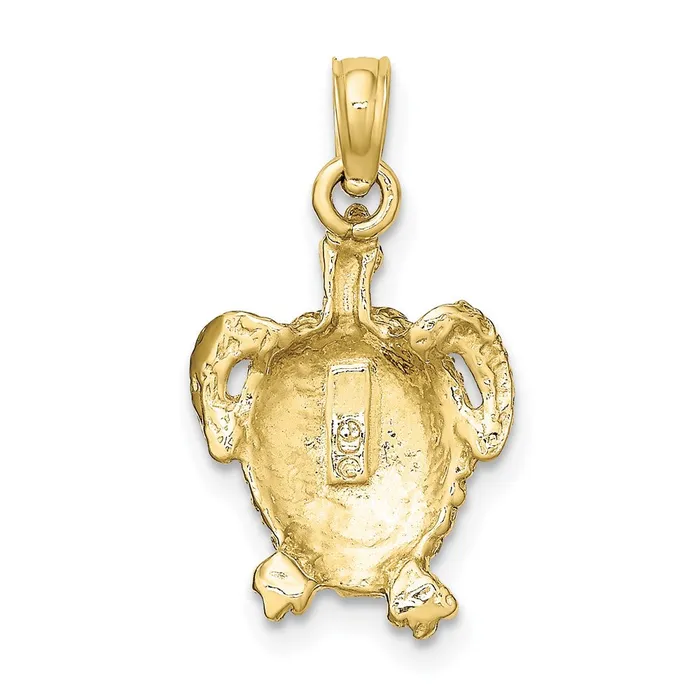 Charm Necklaces 10K Textured Sea Turtle Charm TreasureFineJewelers