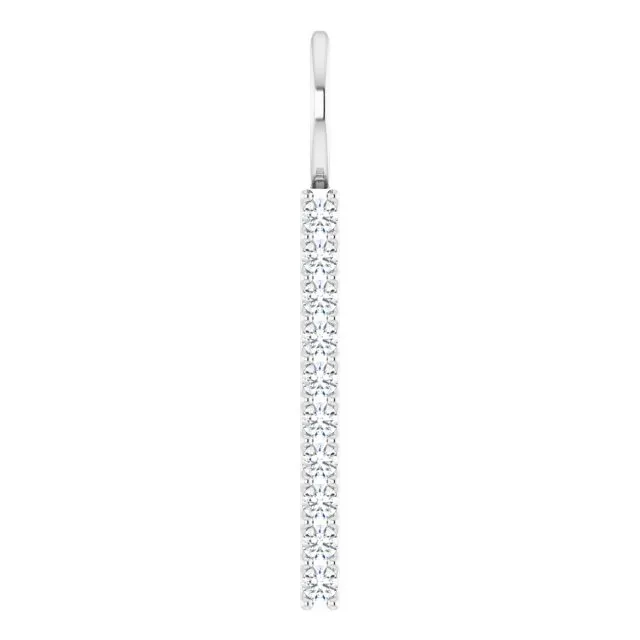 Charm Necklaces 14K White Gold 16 CTW Natural Diamond Vertical Bar CharmPendant TreasureFineJewelers Charm Necklaces 14K White Gold 16 CTW Natural Diamond Vertical Bar CharmPendant TreasureFineJewelers