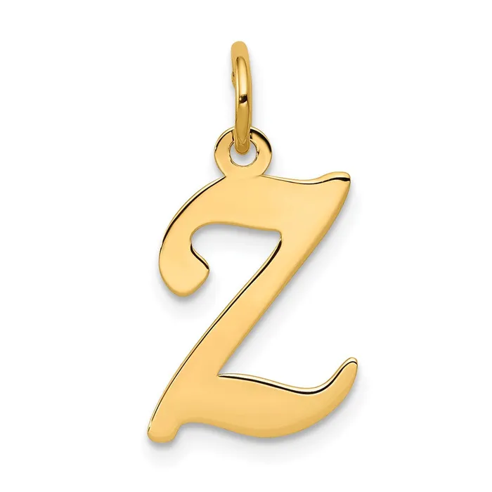 Charm Necklaces 14k Yellow Gold Script Letter Z Initial Charm TreasureFineJewelers Charm Necklaces 14k Yellow Gold Script Letter Z Initial Charm TreasureFineJewelers