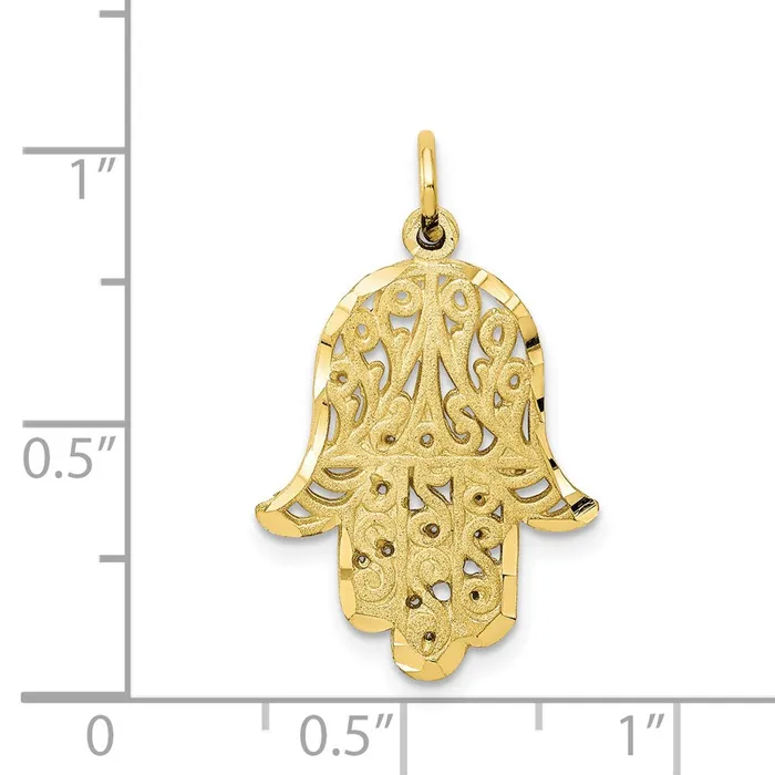 Charm Necklaces TreasureFineJewelers 10k Filigree Chamseh Charm