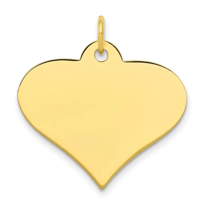 Charm Necklaces TreasureFineJewelers 10k Plain 018 Gauge Engraveable Heart Disc Charm Charm Necklaces TreasureFineJewelers 10k Plain 018 Gauge Engraveable Heart Disc Charm