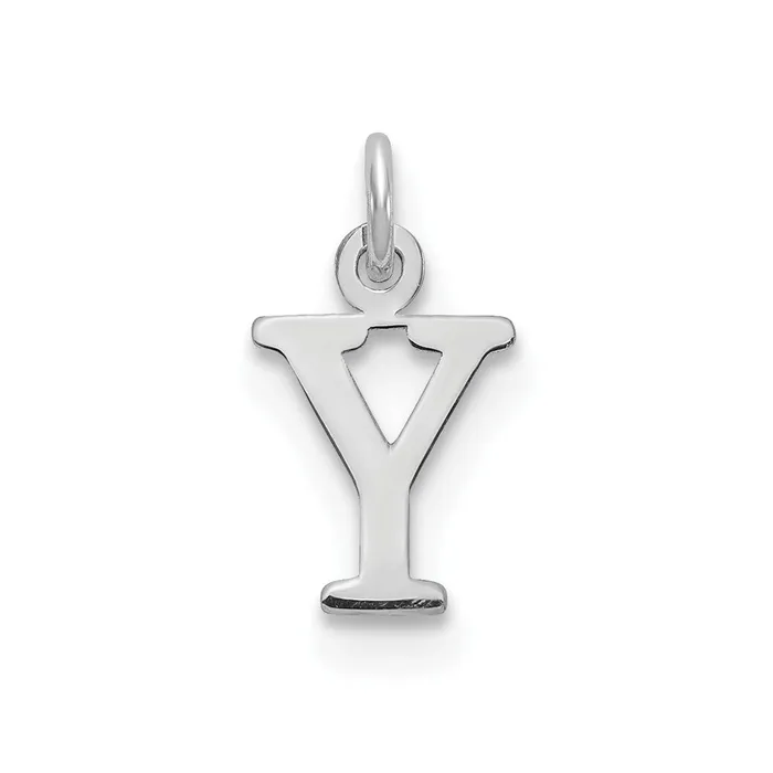 Charm Necklaces TreasureFineJewelers 10k White Gold Cutout Letter Y Initial Charm Charm Necklaces TreasureFineJewelers 10k White Gold Cutout Letter Y Initial Charm