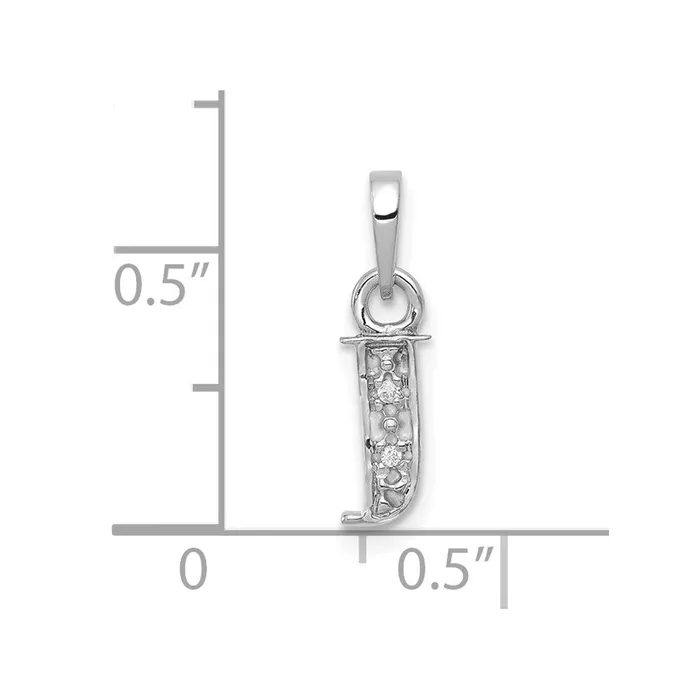 Charm Necklaces TreasureFineJewelers 10k White Gold Initial J Charm