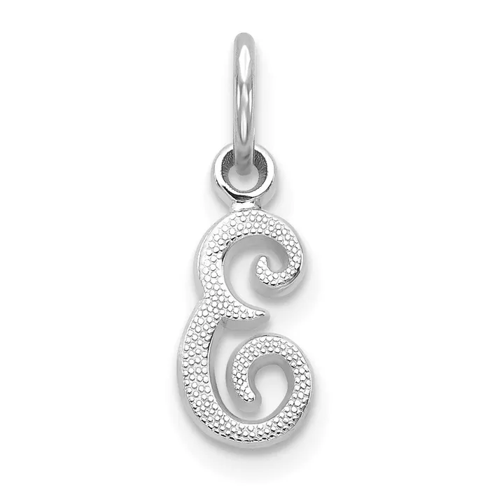 Charm Necklaces TreasureFineJewelers 10KW Initial E Charm