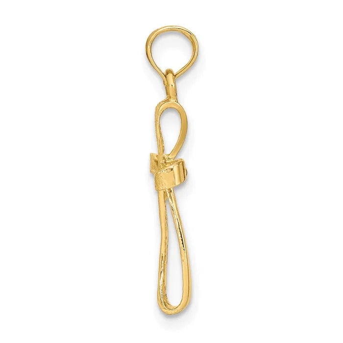 Charm Necklaces TreasureFineJewelers 14K 3D Engraved Polished Twisted Cross Charm