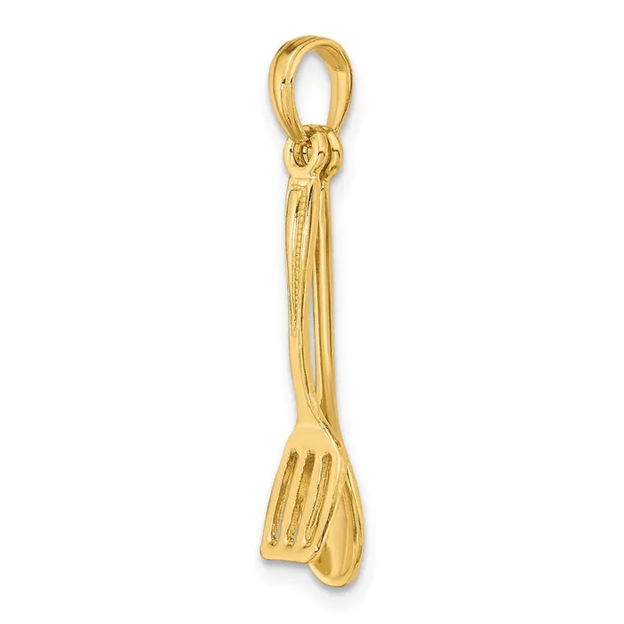 Charm Necklaces TreasureFineJewelers 14K 3D Moveable Spoon and Spatula Charm