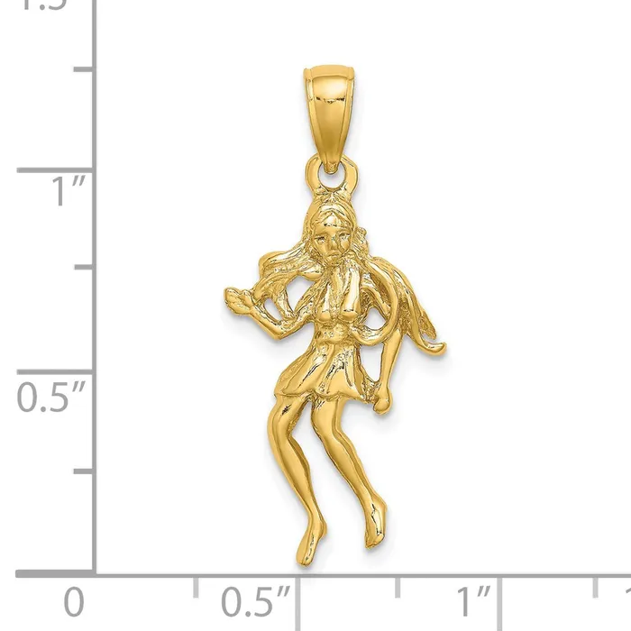 Charm Necklaces TreasureFineJewelers 14k Large Virgo Zodiac Charm