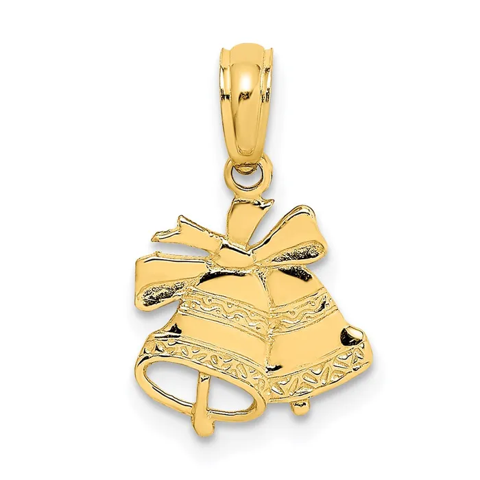 Charm Necklaces TreasureFineJewelers 14k Polished Christmas Bells Charm