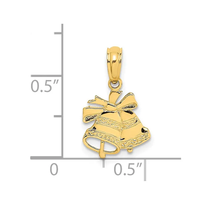 Charm Necklaces TreasureFineJewelers 14k Polished Christmas Bells Charm