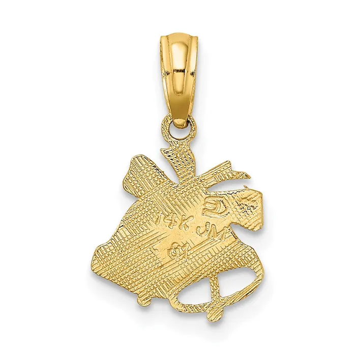Charm Necklaces TreasureFineJewelers 14k Polished Christmas Bells Charm