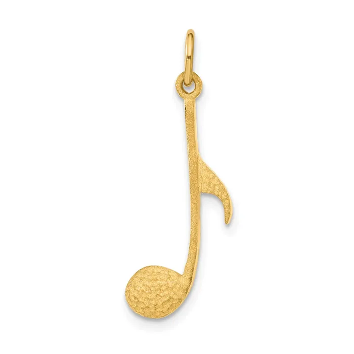 Charm Necklaces TreasureFineJewelers 14k Satin Musical Note Charm
