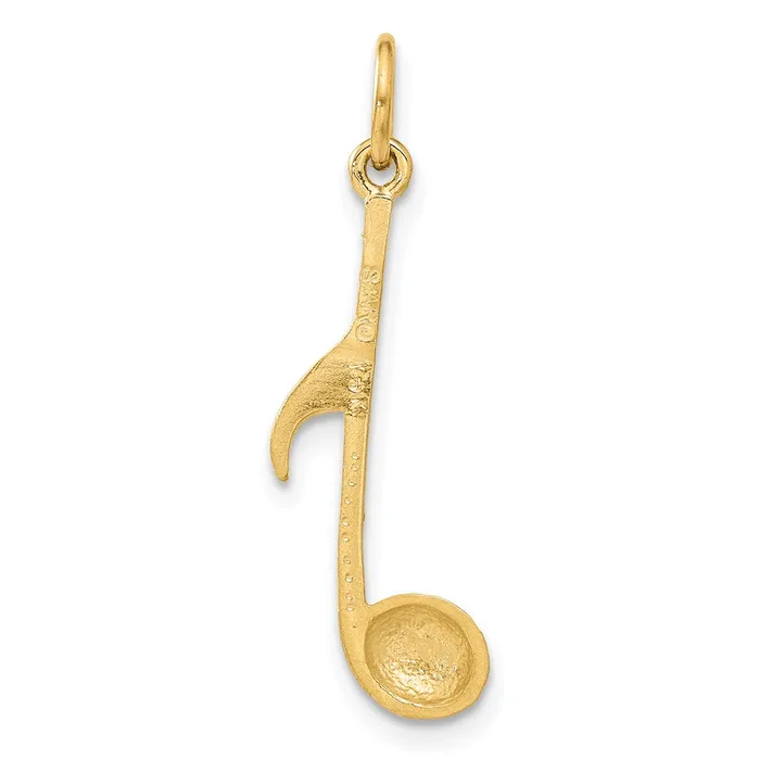 Charm Necklaces TreasureFineJewelers 14k Satin Musical Note Charm