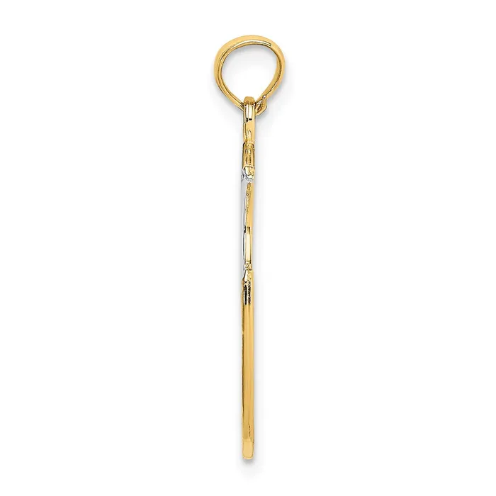 Charm Necklaces TreasureFineJewelers 14k w Rhodium WISH DREAM BELIEVE Moon and Stars Charm