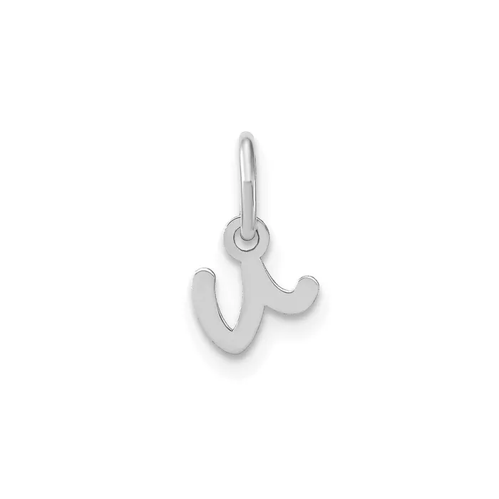 Charm Necklaces TreasureFineJewelers 14k White Gold Lower case Letter V Initial Charm Charm Necklaces TreasureFineJewelers 14k White Gold Lower case Letter V Initial Charm