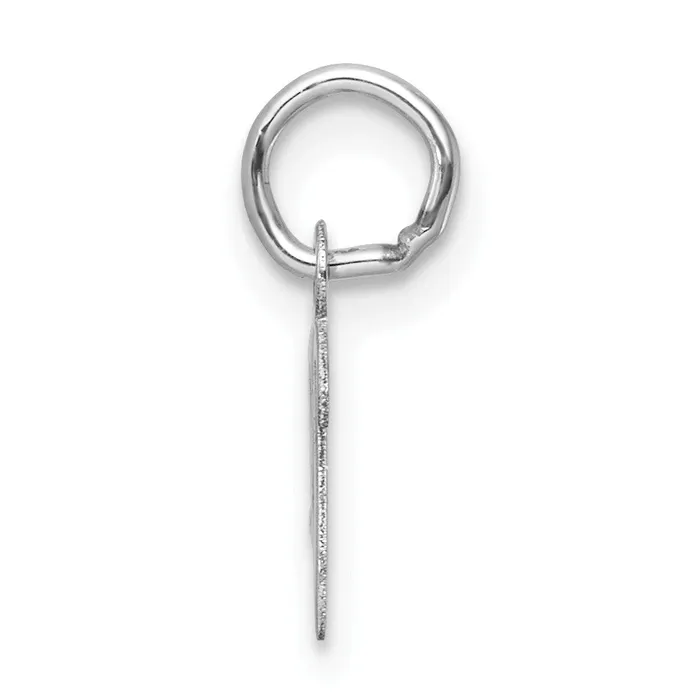 Charm Necklaces TreasureFineJewelers 14k White Gold Small Script Letter V Initial Charm