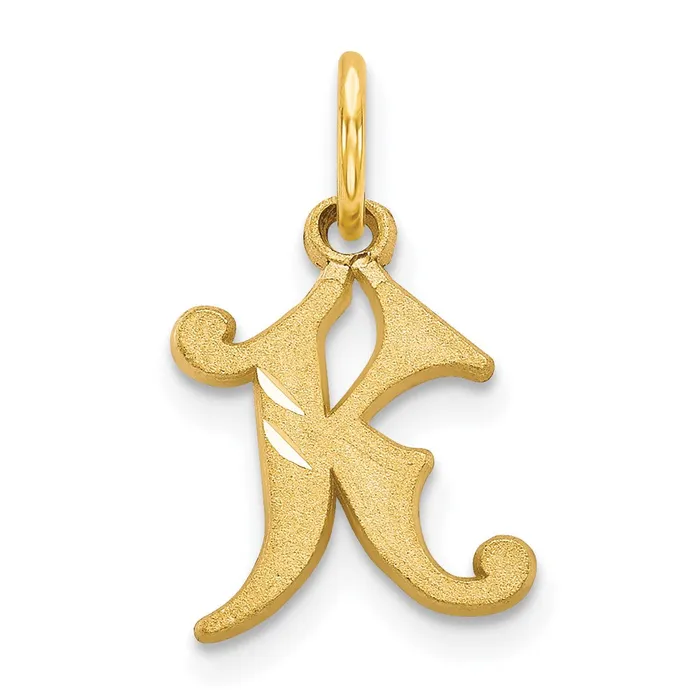 Charm Necklaces TreasureFineJewelers 14k Yellow Gold Letter K Initial Charm Charm Necklaces TreasureFineJewelers 14k Yellow Gold Letter K Initial Charm