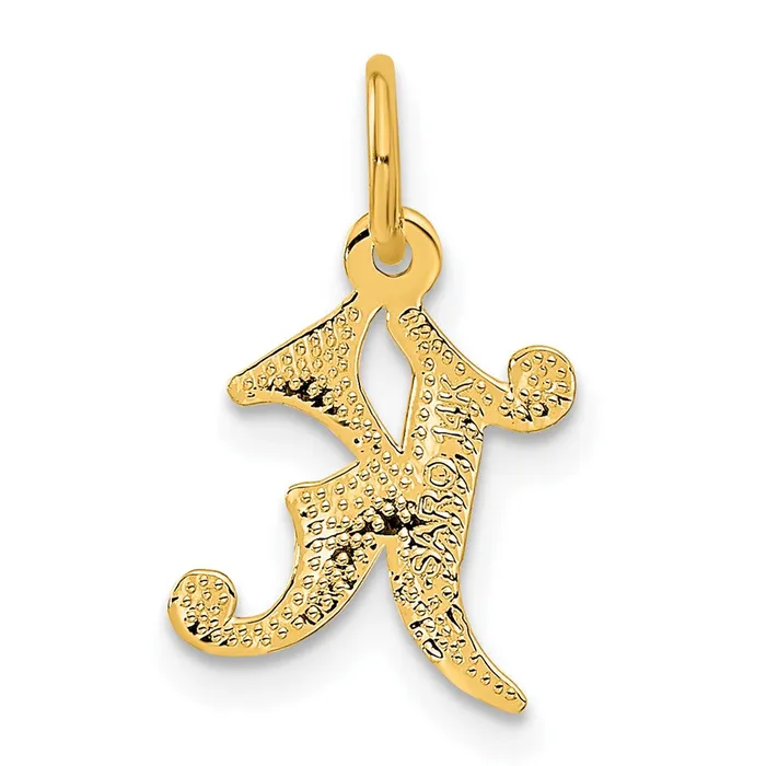 Charm Necklaces TreasureFineJewelers 14k Yellow Gold Letter K Initial Charm