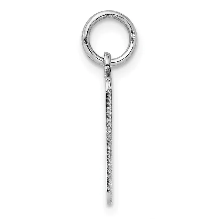 Charm Necklaces TreasureFineJewelers SS Rhplt Engraveable Rectangle Polished FrontSatin Back Disc Charm