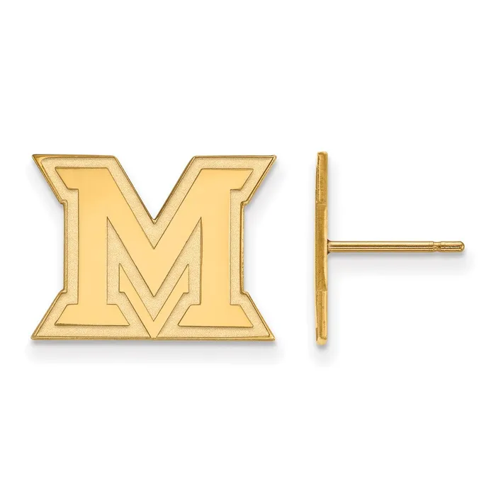 Earrings 10K Yellow Gold Miami University Small Post Earrings TreasureFineJewelers Earrings 10K Yellow Gold Miami University Small Post Earrings TreasureFineJewelers