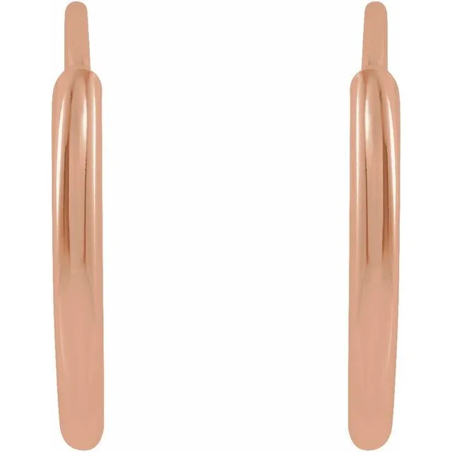 Earrings 14K Rose Gold 10 mm Flexible Endless Huggie Earrings TreasureFineJewelers